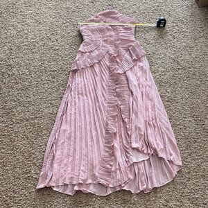 Elegant Pink Pleated Dress